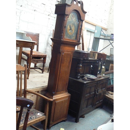 412 - An 18th Century oak cased Longcase Grandfather clock by John Dison of St Ives Cambs, circa 1770. Sil... 