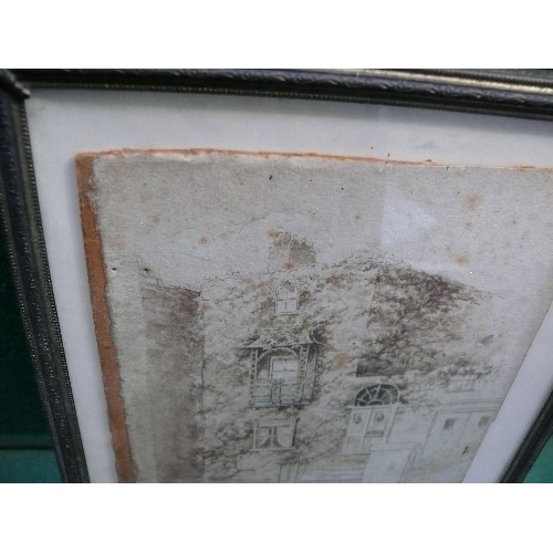 160 - An interesting Edwardian pen and wash drawing of a London property. Inscribed in pencil 