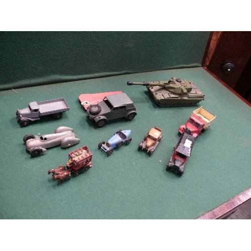 246 - Vintage die cast toy vehicles including Dinky Chieftain Tank, Dinky Volkswagon KDF, Dinky Bedford ti... 