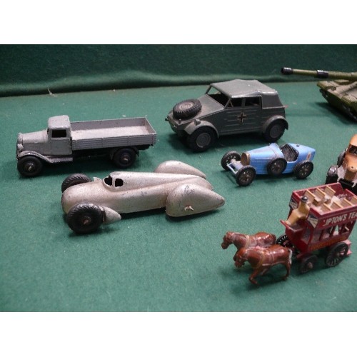 246 - Vintage die cast toy vehicles including Dinky Chieftain Tank, Dinky Volkswagon KDF, Dinky Bedford ti... 