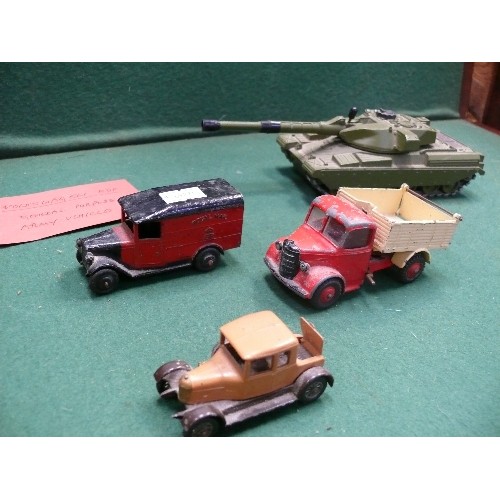 246 - Vintage die cast toy vehicles including Dinky Chieftain Tank, Dinky Volkswagon KDF, Dinky Bedford ti... 