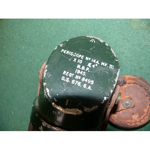 255 - A WW2 Trench Periscope dated 1945. Prism housing marked Periscope No 14A MK III X 10 H.G.P. 1945 Reg... 