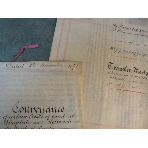 261 - Local History and Family History interest: A bundle of legal documents from the mid 19th Century to ... 