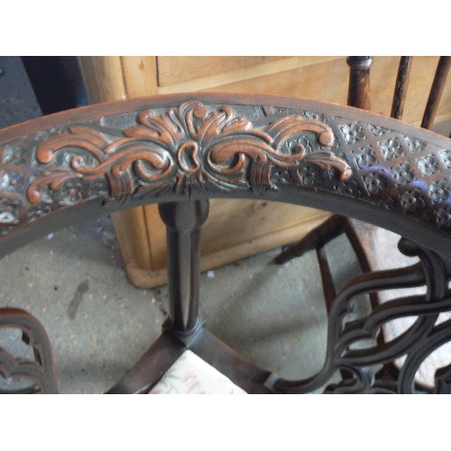 408 - A late 19th Century corner chair with exceptional quality carving on the back splats and top rail, i... 