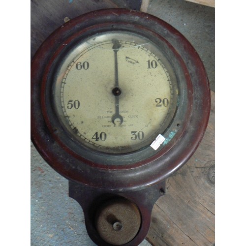 414 - A rare Edwardian Billiard Room Timing clock by Orme & Sons Ltd of Manchester - in a mahogany case wi... 