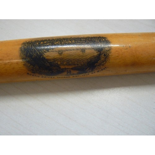 64 - Victorian miniature mauchline ware rolling pin.