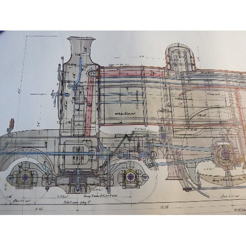 217F - Two huge copies of drawings of M & GN Locomotives with tender, (No 39 - Sharp Stewart Ltd, Atlas Wor... 