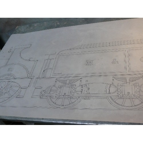 217F - Two huge copies of drawings of M & GN Locomotives with tender, (No 39 - Sharp Stewart Ltd, Atlas Wor... 