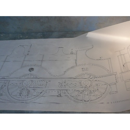 217F - Two huge copies of drawings of M & GN Locomotives with tender, (No 39 - Sharp Stewart Ltd, Atlas Wor... 