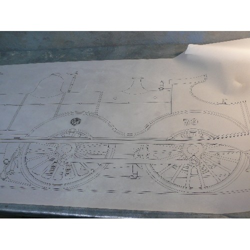 217F - Two huge copies of drawings of M & GN Locomotives with tender, (No 39 - Sharp Stewart Ltd, Atlas Wor... 