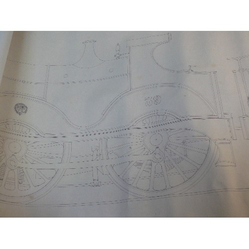 217F - Two huge copies of drawings of M & GN Locomotives with tender, (No 39 - Sharp Stewart Ltd, Atlas Wor... 