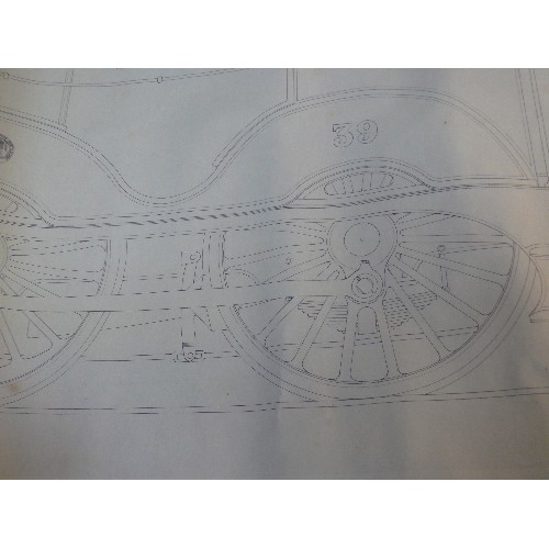 217F - Two huge copies of drawings of M & GN Locomotives with tender, (No 39 - Sharp Stewart Ltd, Atlas Wor... 