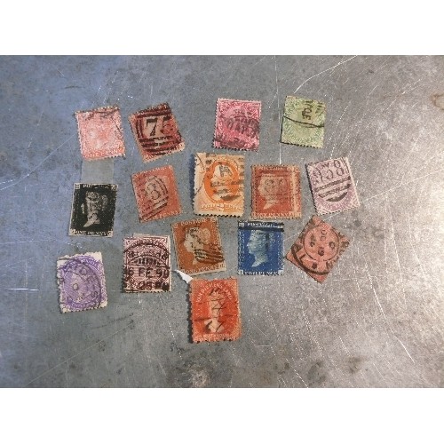 290 - 14 Queen Victoria stamps, Britain and Overseas Territories including a penny black, penny reds X4 , ... 