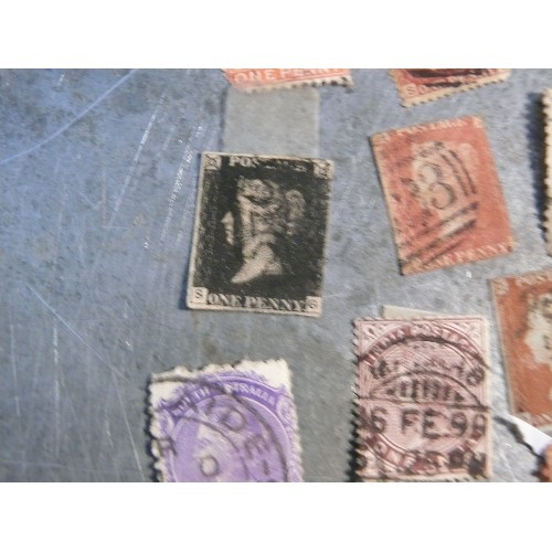 290 - 14 Queen Victoria stamps, Britain and Overseas Territories including a penny black, penny reds X4 , ... 