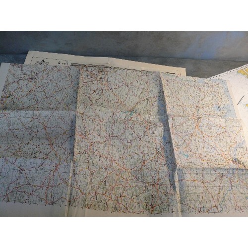 172A - Collection of Cornwall Maps and Sea Charts including an early 20th Century Motor Route strip Map, 