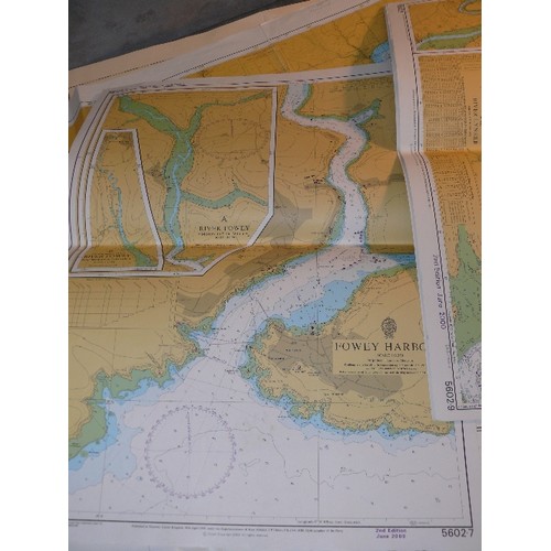 172A - Collection of Cornwall Maps and Sea Charts including an early 20th Century Motor Route strip Map, 