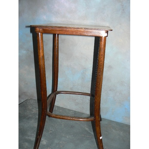 429 - Late 19th Century bentwood side table, probably by Thonet, with importers label under seat 