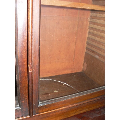 439 - Victorian mahogany chiffonier sideboard with panelled doors  and a drawer, with bookcase top