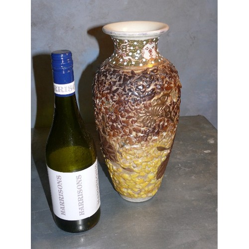 193 - An unusual  late 19th or early 20th Century Japanese earthenware vase encrusted with ceramic shards ... 