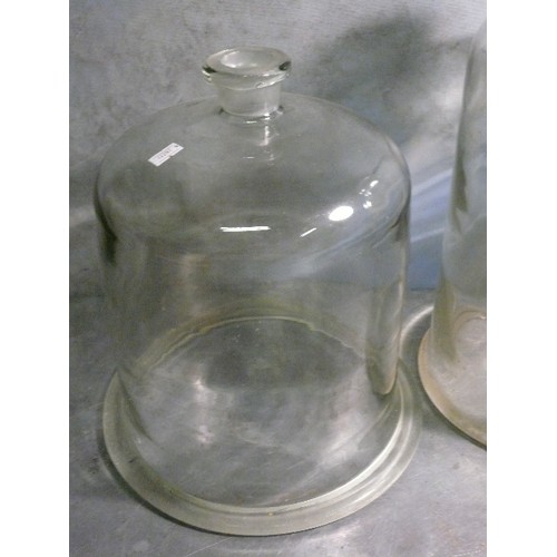 93A - Two large antique bell jars or cloches - ideal display domes