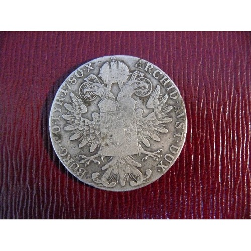 286A - A Maria Therese silver Thaler coin dated 1780. S.F. mark - 28.2 grams