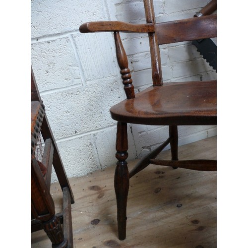 303 - A provincial 19th Century ladderback kitchen chair with elm seat