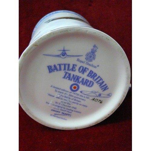 68 - ROYAL DOULTON BATTLE OF BRITAIN TANKARD TO MARK THE 50TH ANNIVERSARY OF THE BATTLE OF BRITAIN.