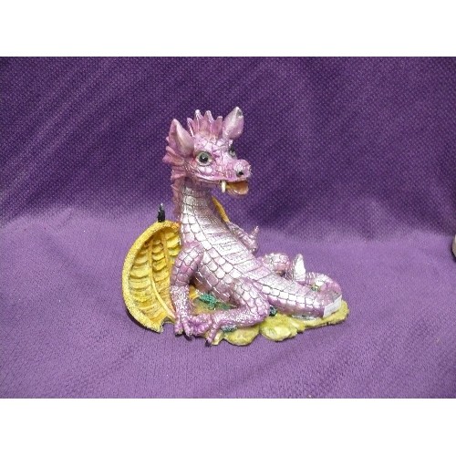 66 - FOUR MYTHICAL CREATURE COLLECTORS FIGURINES FEATURING DRAGONS ETC.