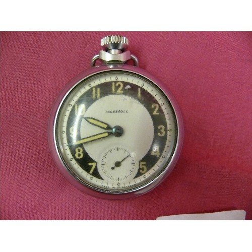 18 - INGERSOLL CHROME PLATED POCKET WATCH.