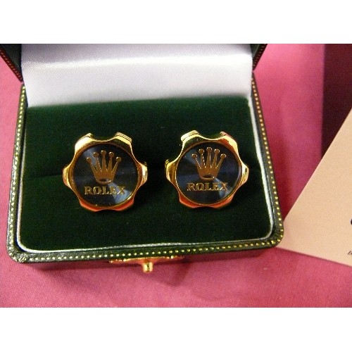 22 - PAIR OF ROLEX CUFFLINKS IN INTERIOR AND EXTERIOR BOX