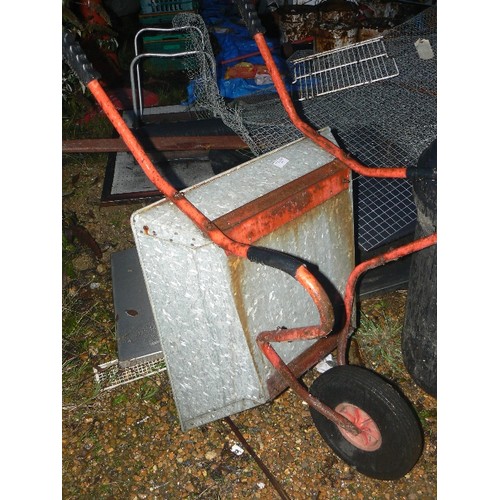 541 - GALVANISED WHEEL BARROW WITH SOLID TYRE.