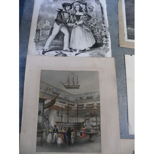 65 - 12 X engravings and photographs on a naval & shipping theme. Includes mid 19th C engraving of Royal ... 