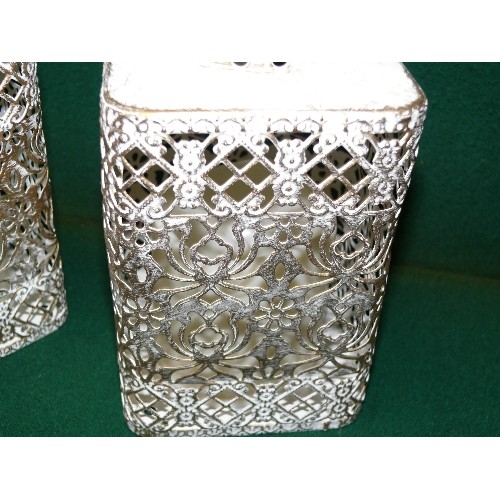 63 - PAIR OF DECORATIVE BATTERY OPERATED CANDLE LANTERNS.