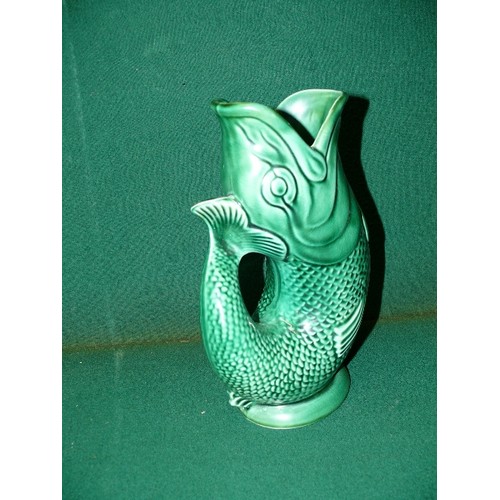 72 - VINTAGE GURGLE FISH JUG BY DARTMOUTH POTTERY.