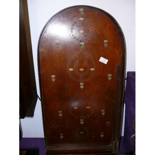 129 - VINTAGE BAGATEL BOARD WITH MARBLES.