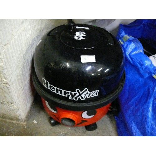 HENRY XTRA VACUUM CLEANER WITH BAG CONTAINING VARIOUS HOSES AND ATTACHMENTS PLUS A NEW BOX OF 10 FI