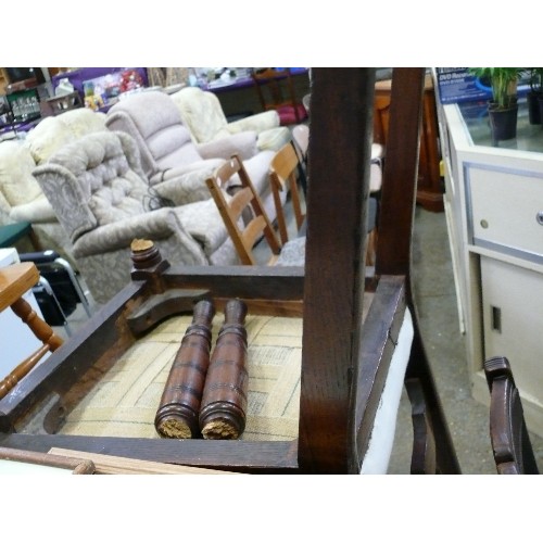 SIX EDWARDIAN DINING CHAIRS, FRESHLY POLISHED AND UPHOLSTERED, WHITE