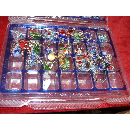 63 - THREE TRAYS OF EARRINGS APPROXIMATELY SEVENTY PAIRS.