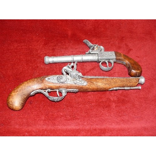 67 - TWO REPLICA FLINTLOCK PISTOLS