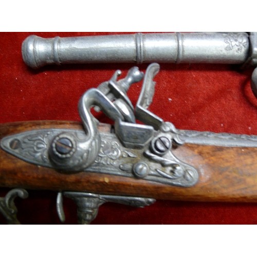 67 - TWO REPLICA FLINTLOCK PISTOLS