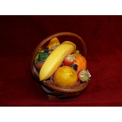 101 - ATTRACTIVE BASKET OF ARTIFICIAL FRUIT