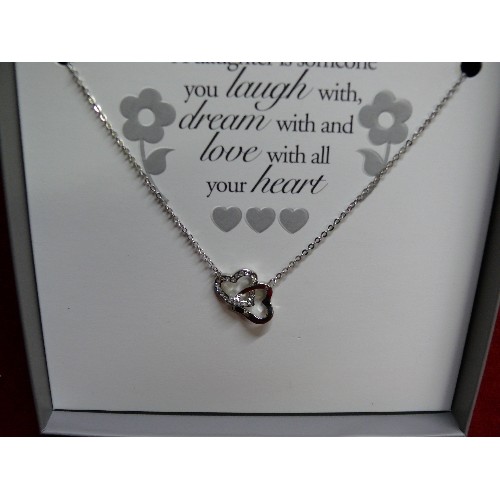 103 - NEW AND BOXED 'DAUGHTER' HEART NECKLACE.