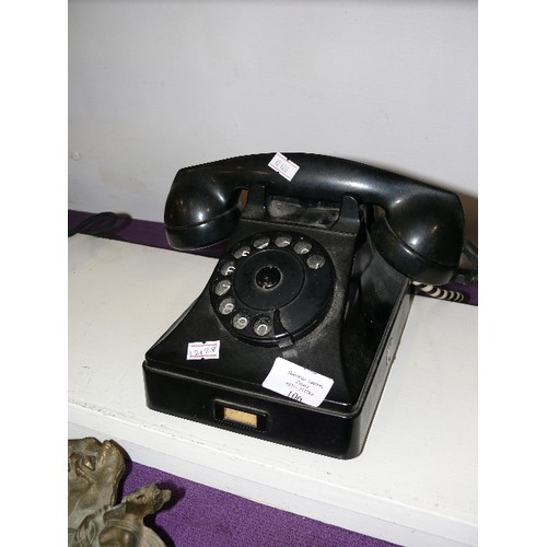 106 - VINTAGE BLACK BAKELITE TELEPHONE