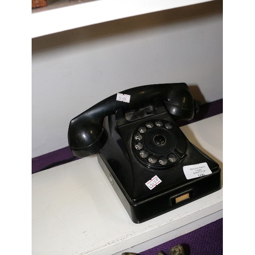 106 - VINTAGE BLACK BAKELITE TELEPHONE