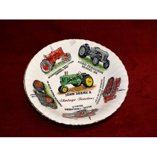 107 - DECORATIVE CERAMIC JOHN DEERE TRACTOR THEMED COLLECTORS BOWL.