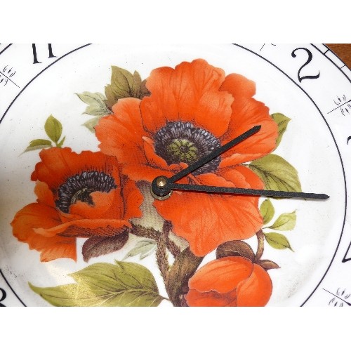 160 - CERAMIC POPPY WALL CLOCK