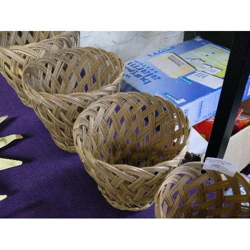 192 - SET OF SEVEN NESTING WICKER BASKETS