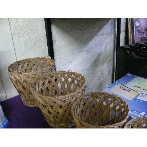 192 - SET OF SEVEN NESTING WICKER BASKETS