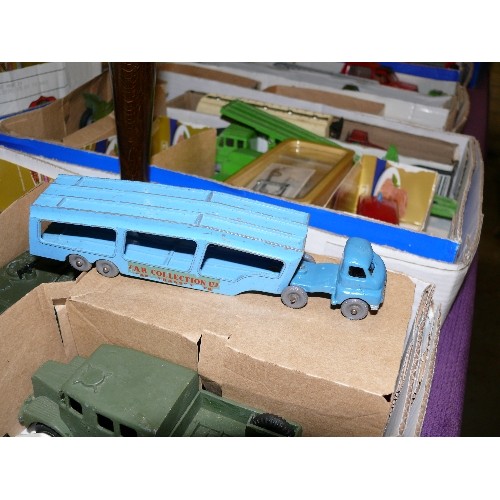 207 - MIXED COLLECTORS BOX OF MAINLY MILITARY VEHICLES BY CORGI, DINKY AND MATCHBOX.