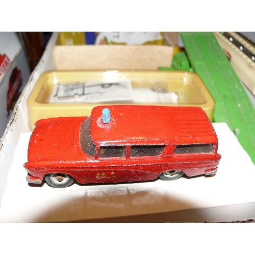 208 - MIXED COLLECTORS BOX OF CARS AND OTHER VEHICLES INCLUDING DINKY AND MATCHBOX.